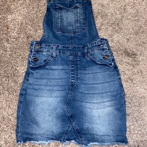 Jean skirt overalls